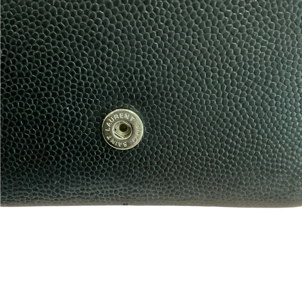 Saint Laurent Black Leather Key Case